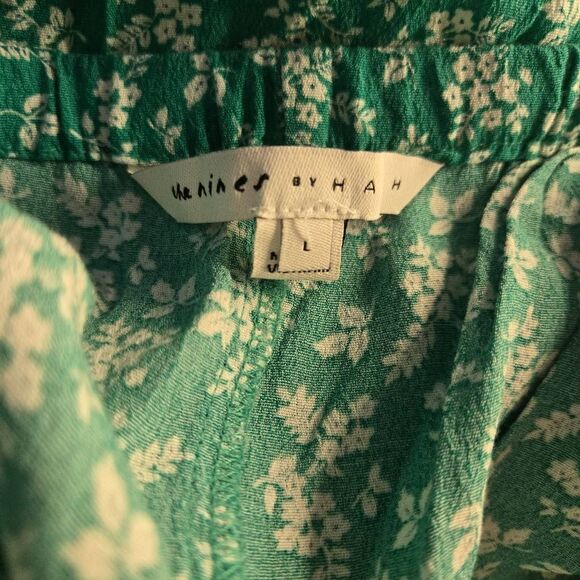 The Nines by Hatch Flounce Maternity Jumpsuit Size Large Green - Picture 7 of 7